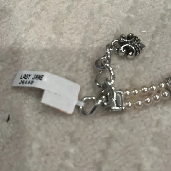 Brighton Silver-Tone Faux Pearl Triple Strand Bracelet - Picture 2 of 3